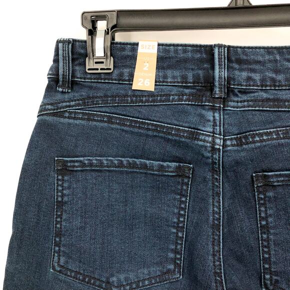 PRANA Women's Buxton Jeans Size 2/26 Deep Blue Stretch Mid-Rise Boyfriend NWT - Picture 7 of 11